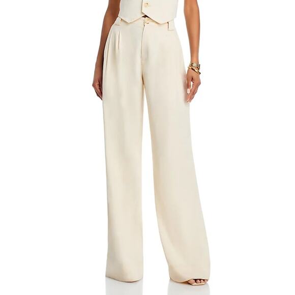 A.L.C. Pants - A. L.C. Tommy II Sewn-in Waistband Pleated Pants Wide-Leg Bone Size 0 NWT